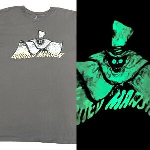GLOW In The Dark Disneyland Haunted Mansion Shirt 2XL Double Sided Grey